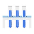 Tubes with blue liquid semi flat color vector object Royalty Free Stock Photo