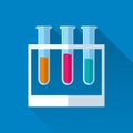 3 tubes with colored liquids Royalty Free Stock Photo