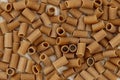 Tubes of cut whole wheat pasta Royalty Free Stock Photo