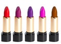 Tubes of different color lipstick Royalty Free Stock Photo