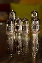 Tubes for guitar amplifier ECC83 - 12AX7 and EL84 type. No brand or logo. Vacuum electron tubes. Royalty Free Stock Photo