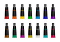 Tubes of paint in different colors.Vector illustration. Royalty Free Stock Photo