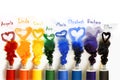 Tubes of paint with Heart Royalty Free Stock Photo