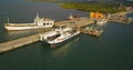 Tubigon, Bohol, Philippines - Aerial of the Port of Tubigon with docked Roro (Roll on Roll off) and cargo ships