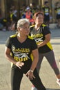 Tubigon, Bohol, Philippines - A group Zumba class with all the women wearing matching outfits.