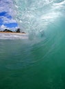 Tubing Wave on the Beach in Hawaii Royalty Free Stock Photo