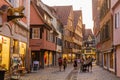 TUBINGEN, GERMANY - AUGUST 30, 2019: Pedestrian street in Tubingen, Germa