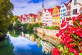 Tubingen, Germany. Colorful old town on the river Neckar, Bavaria land