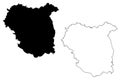 Tubingen region Federal Republic of Germany, Baden-Wurttemberg State map vector illustration, scribble sketch Tubingen map