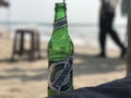 Tuborg Beer by the beach Royalty Free Stock Photo