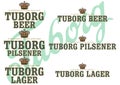 Tuborg Beer Etiquette vector illustration poster template