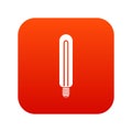 Tubular bulb icon digital red