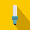 Tubular bulb icon, flat style