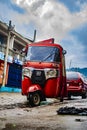 Tuc tuc travel mototaxi parking on the street