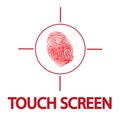 tuch screen sign on white