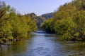 Tuckasegee River view in Dillsboro, North Carolina, USA