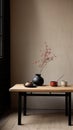 Tucker Japanese Table With Black Vase - Soft Focus Nostalgia Royalty Free Stock Photo