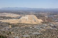 Tucson, Arizona aerial with runway and boneyard Royalty Free Stock Photo