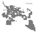 Tucson Arizona city map grey illustration silhouette shape Royalty Free Stock Photo