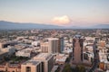 Tucson Arizona downtown buildings. Catalina mountains in distance. Royalty Free Stock Photo