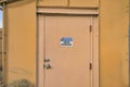 Tucson, Arizona- Notice Door Blocked signage on a cream colored door Royalty Free Stock Photo