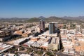 Tucson Arizona skyline with Sentinel Peak, or A Mountain, drone view. Royalty Free Stock Photo