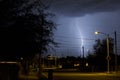 Tucson Arizona Street at Night During a Lightning Storm Royalty Free Stock Photo