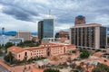 Old Pima County Courthouse in Tucson while being renovated, aerial Royalty Free Stock Photo