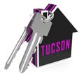 Tucson Homes Key Depicts Real Estate Investment In Arizona - 3d Illustration