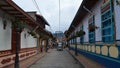 Tuctuc, taxicab on a street of historical guatape city, in colombia