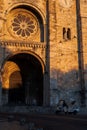 Tuctuc waiting next to the cathedral. Royalty Free Stock Photo