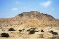 the archaeological center of Tucume in Lambayeque-PERU,Chimu culture adobe pyramid in ruins