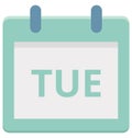 Tue, tuesday Special Event day Vector icon that can be easily modified or edit.
