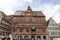 The City Hall is the oldest building on the Market Square. It was built in 1435, and in 1511 an astronomical clock was installed Royalty Free Stock Photo