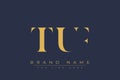 TUF abstract letter logo design Royalty Free Stock Photo