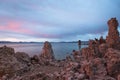 Tufa fomations by Mono Lake in California USA