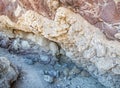 Tufa rock clings to underlying rock