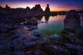 Tufa Towers at Mono Lake against Beautiful Sunset Sky Royalty Free Stock Photo