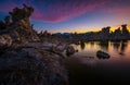 Tufa Towers at Mono Lake against Beautiful Sunset Sky Royalty Free Stock Photo