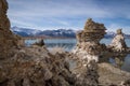 Tufas on Mono Lake with the Sierras Royalty Free Stock Photo