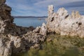 Tufas on Mono Lake with the Sierras Royalty Free Stock Photo