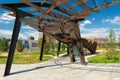 Tufeleva roscha architecture park in Moscow. Summer day at landscape park walk Royalty Free Stock Photo