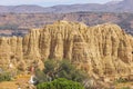 Tuff formations with troglodyte habitations Royalty Free Stock Photo