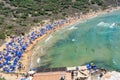 Tuffieha Bay Sandy Beach, Malta Royalty Free Stock Photo