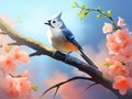 Tufted Titmouse Made With Generative AI illustration