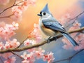 Tufted Titmouse Made With Generative AI illustration