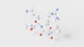 tuftsin molecule 3d, molecular structure, ball and stick model, structural chemical formula tetrapeptide