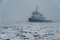 A tug boat navigating Lake Michigan