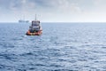 Tug boat towing a construction work barge Royalty Free Stock Photo