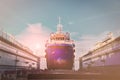 Ship Repair in floating dry dock Royalty Free Stock Photo